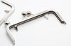 Silver Color Purse Frame Bronze Bag Hanger Glue-In Style 15.5cm x 6.5cm ( 6" x 2 1/2")