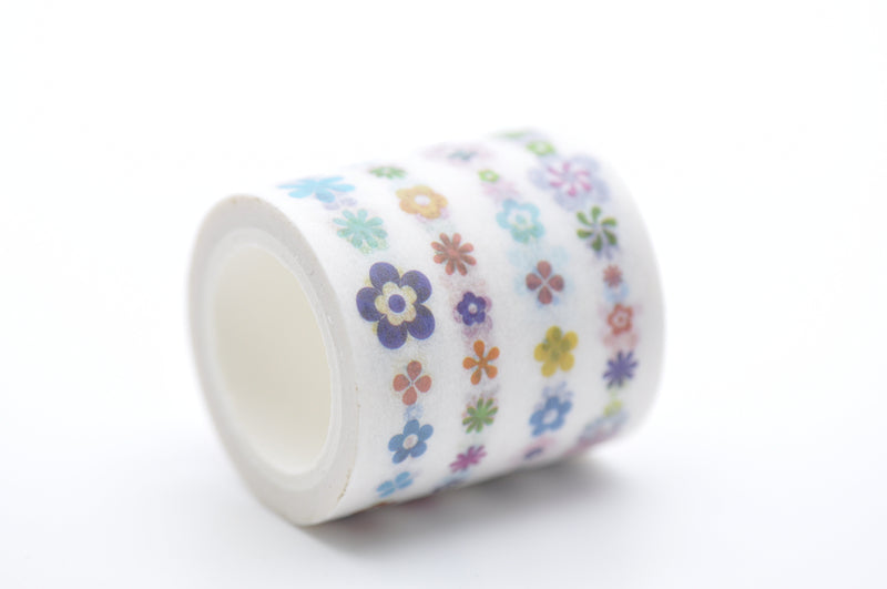 Retro Wide Flower Washi Tape 40mm Wide x 5 Meters Long