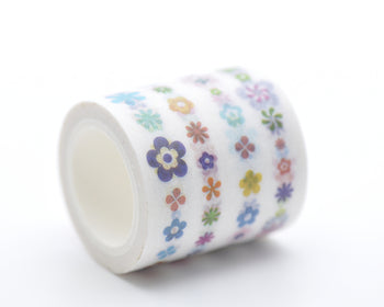 Retro Wide Flower Washi Tape 40mm Wide x 5 Meters Long