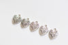 20 pcs Antique Silver Rondelle Heart Charms 9x11mm A900