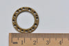 Antique Bronze Textured Dotted Circle Ring Charms 22mm Set of 20 A6680