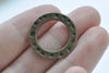 Antique Bronze Textured Dotted Circle Ring Charms 22mm Set of 20 A6680