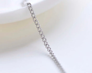 16ft (5m) Silvery Gray Color Steel Curb Chain 2mm Unsoldered Links A1209