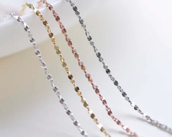 925 Sterling Silver Twisted Link Necklace Chain 16" 18" Silver/Platinum/Gold/Rose Gold