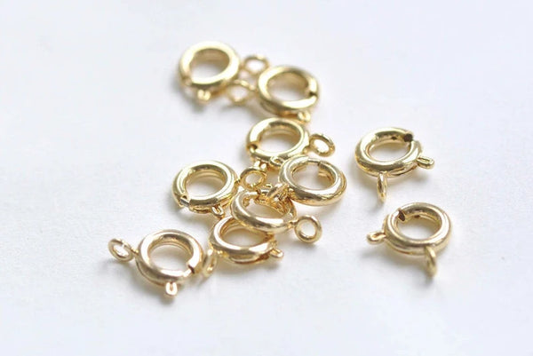 10 pcs 24K Gold Plated Spring Ring Clasps 7mm A4875