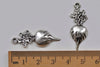 10 pcs of Antique Silver Radish Carrot Charms 12x34mm A440