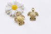 10 pcs Antique Gold Sea Turtle Charms Pendants Jewelry 13x16mm A4487