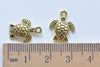 10 pcs Antique Gold Sea Turtle Charms Pendants Jewelry 13x16mm A4487