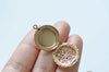 Filigree Round Photo Locket Charms Pendants 20mm Set of 5