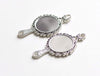 2 pcs Antique Silver Traditional Hand Mirror Pendant 31.5x58mm A8904