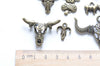 Antique Bronze/Silver Bull Head Charms Mixed Style