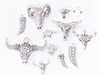 Antique Bronze/Silver Bull Head Charms Mixed Style