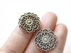 10 pcs Antique Bronze/Silver Flower Charms 20mm