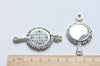 2 pcs Antique Silver Traditional Hand Mirror Pendant 31.5x58mm A8904