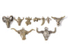 Antique Bronze/Silver Bull Head Charms Mixed Style