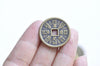 10 pcs Antiqued Bronze SUPER Thick Traditional Chinese Bagua Amulet Charms 25.5mm A924