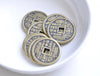 10 pcs Antiqued Bronze SUPER Thick Traditional Chinese Bagua Amulet Charms 25.5mm A924