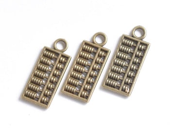 10 pcs of Antique Bronze Chinese Abacus Pendants Charms 10x20mm