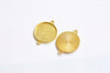 Shiny Gold Round Cameo Base Setting Connector Set of 10