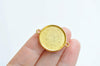 Shiny Gold Round Cameo Base Setting Connector Set of 10