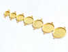 Shiny Gold Round Cameo Base Setting Connector Set of 10