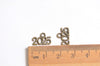 50 pcs New Year 2025 Charms Shiny Gold/Antique Silver/Antique Bronze