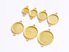 Shiny Gold Round Cameo Base Setting Connector Set of 10