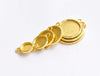 Shiny Gold Round Cameo Base Setting Connector Set of 10