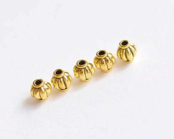 50 pcs of Antique Gold 3D Lantern Beads 6mm