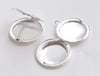 Shiny Silver Blank Locket Round Photo Lockets 20mm/32mm Set of 4 pcs