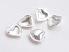 4 pcs of Shiny Silver Brass Heart Photo Locket Pendants 20mm