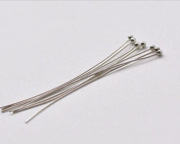 100 pcs Silvery Gray Ball End Headpin 50mm (2 Inches)  25G A8573