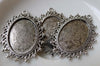 Accessories - 10 Pcs Of Antique Silver Oval Cameo Base Settings Match 18x25mm Cabochon A7279