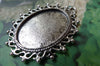 Accessories - 10 Pcs Of Antique Silver Oval Cameo Base Settings Match 18x25mm Cabochon A7279