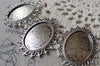 Accessories - 10 Pcs Of Antique Silver Oval Cameo Base Settings Match 18x25mm Cabochon A7279