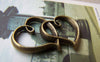 Accessories - Antique Bronze Double Heart Charms Two Hearts Pendants 20x32mm Set Of 10 A1521