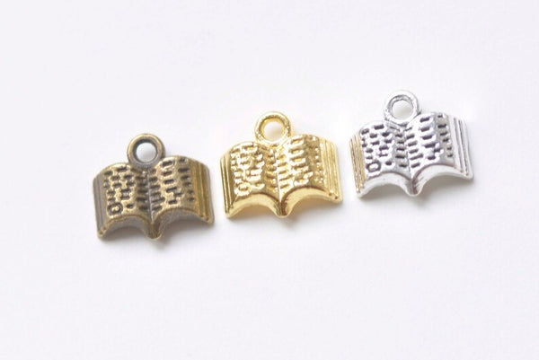 Antique Bronze/Antique Silver/Gold Classic Open Book Charms 8x12mm