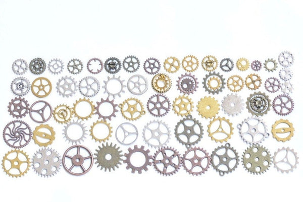 Bulk Gear Charms Collection Wheel Parts Pendants Mixed Color And Style 100g (3.5oz)