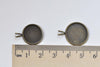 Antique Bronze Double Loop V Shape Pendant Tray Blank Base Setting Set of 10