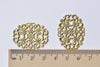 20 pcs Unplated Raw Brass Oval Flower Ring Embellishments  A8581