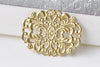 20 pcs Unplated Raw Brass Oval Flower Ring Embellishments  A8581