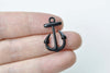 10 pcs Black Anchor Charms Nautical Pendants 15x23mm A8543