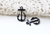 10 pcs Black Anchor Charms Nautical Pendants 15x23mm A8543