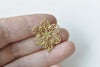 10 pcs Raw Brass Flower Connector Embellishments A8570