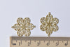 10 pcs Raw Brass Flower Connector Embellishments A8570