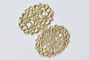 20 pcs Unplated Raw Brass Oval Flower Ring Embellishments  A8581