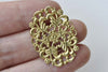 20 pcs Unplated Raw Brass Oval Flower Ring Embellishments  A8581