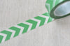 Green Washi Tape/ Chevron Translucent Japanese Masking Tape 15mm Wide x 10M A12860