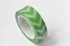 Green Washi Tape/ Chevron Translucent Japanese Masking Tape 15mm Wide x 10M A12860