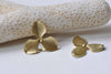 20 pcs Raw Brass Three Leaf Charms Stamping Embellishments A8972